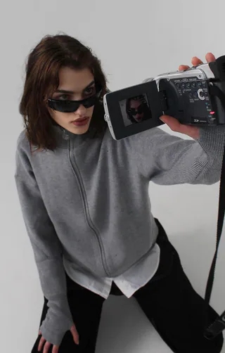 Кардиган «CARDI GUN GRAY» в реальной жизни 5